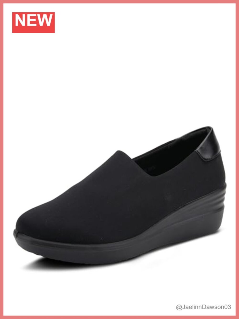 Lycra Loafer Flat Memory Foam Slip-On Wedge Heel Vegan
